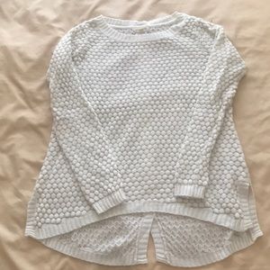 White with gold string Sweater